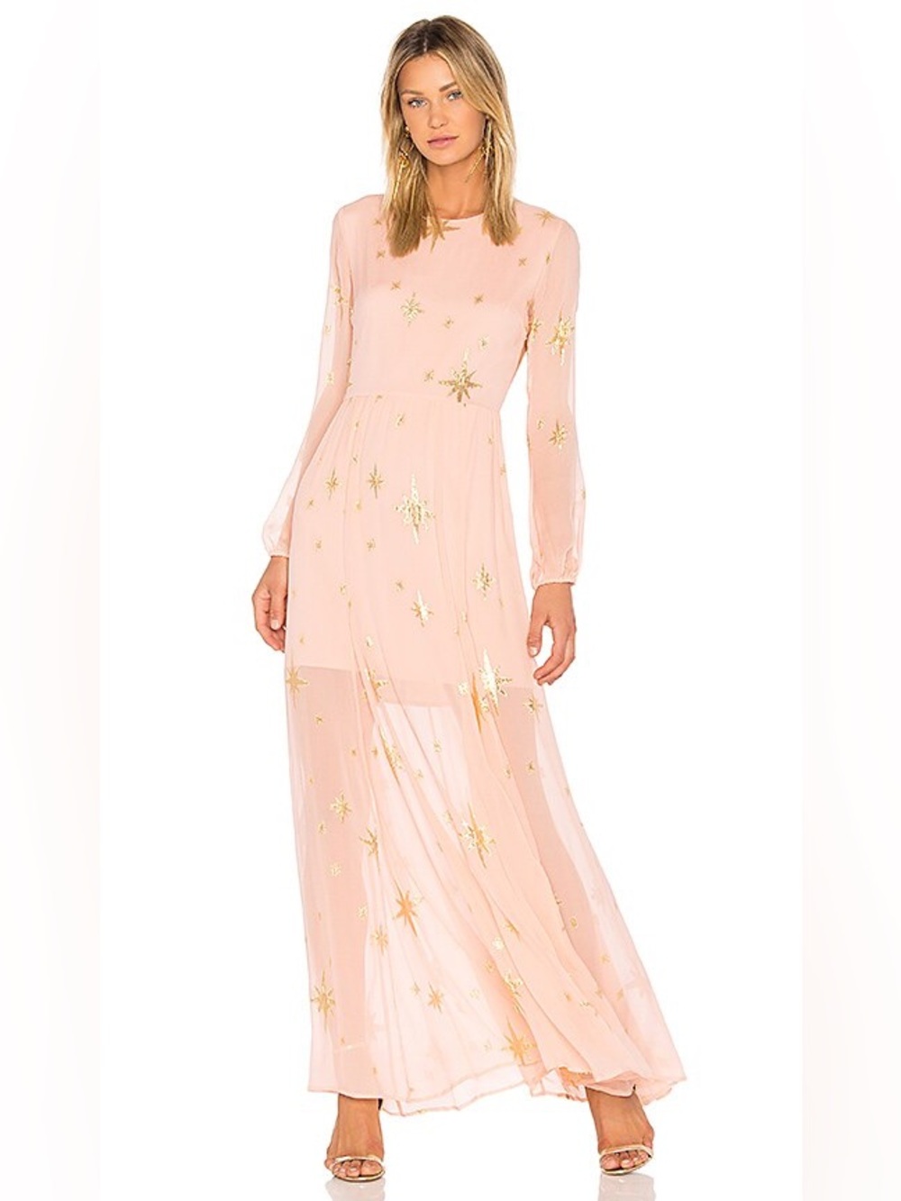 For Love & Lemons Blush Pink Embroidered Top